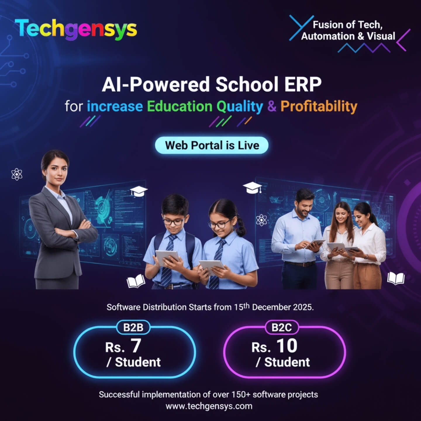 First AI School Management Software AI Trainer for Teachers & Students by Techgensys Software Development Company
